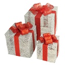 SET*3 CAJAS DE REGALO CON LUCES CESTOS DECORATIVOS PARA NAVIDAD