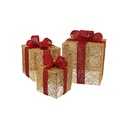 SET*3 CAJAS DE REGALO CON LUCES CESTOS DECORATIVOS PARA NAVIDAD